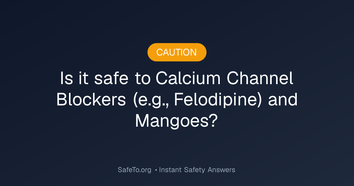 Calcium Channel Blockers (e.g., Felodipine) and Mangoes Interaction Check