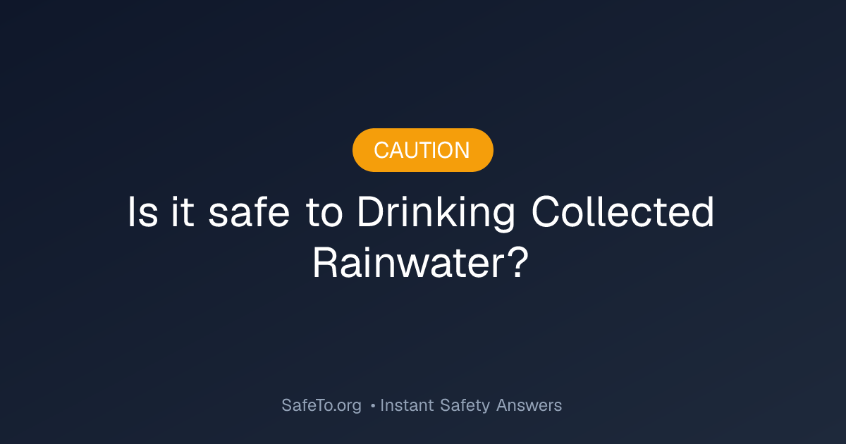 Is it Safe To Drinking Collected Rainwater?