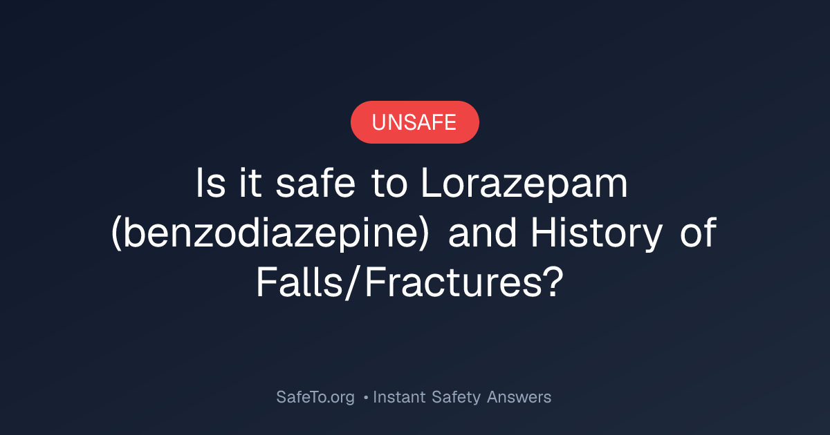 Lorazepam (benzodiazepine) and History of Falls/Fractures Interaction Check