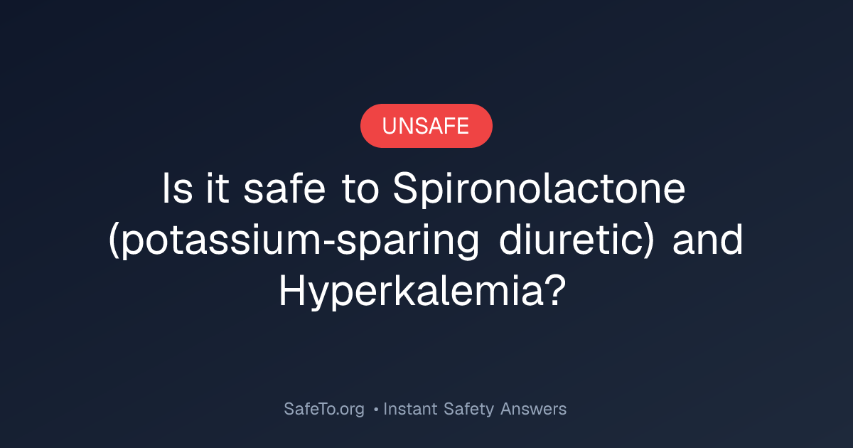 Spironolactone (potassium‑sparing diuretic) and Hyperkalemia ...