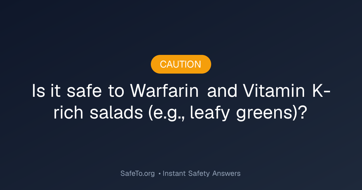 Warfarin and Vitamin K-rich salads (e.g., leafy greens) Interaction Check